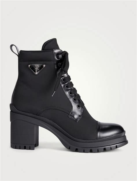 prada 38 lace-up leather combat boots|Prada Boots for Women .